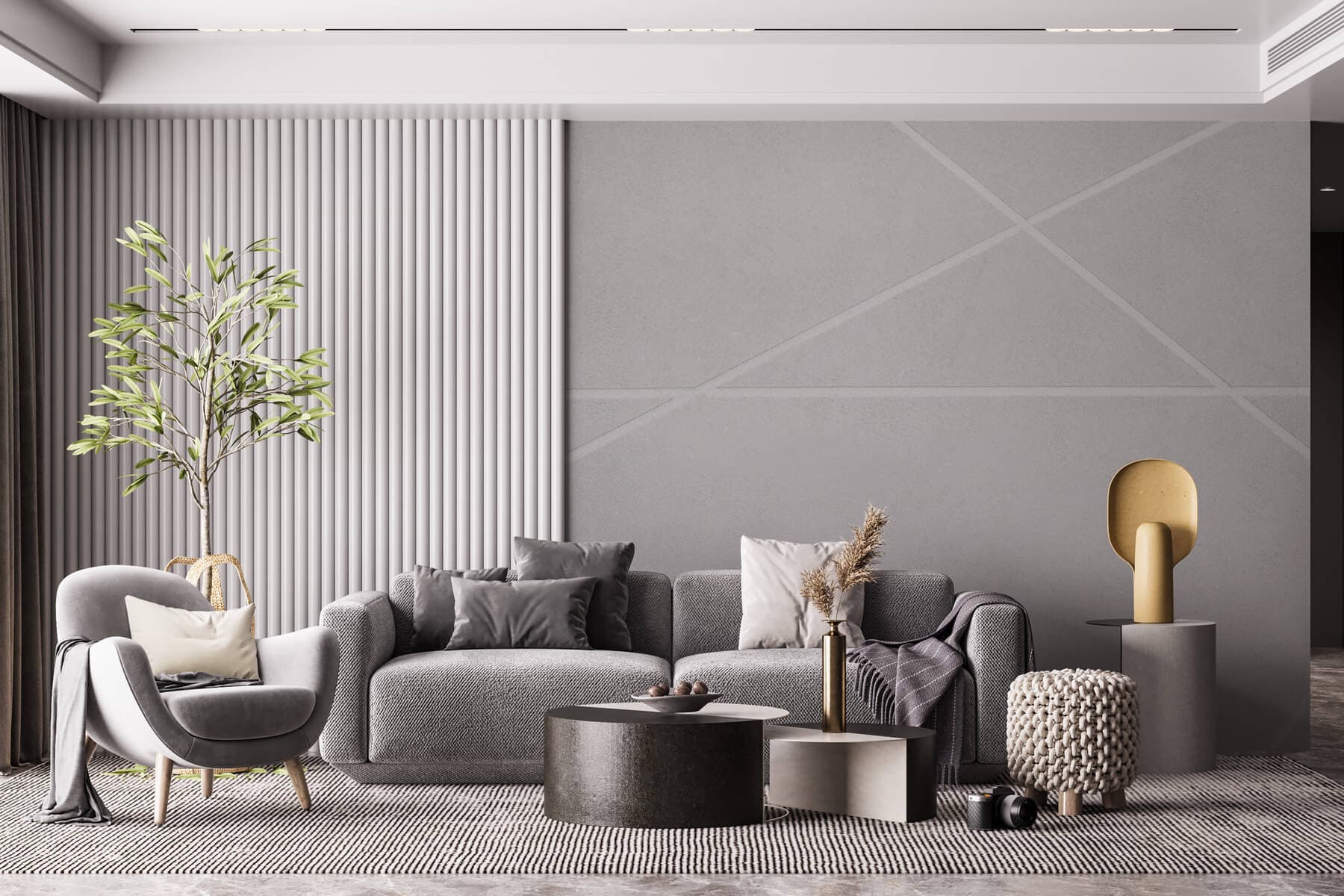 Perete decorat cu efectul Beton Decorativ de la Fox Dekorator