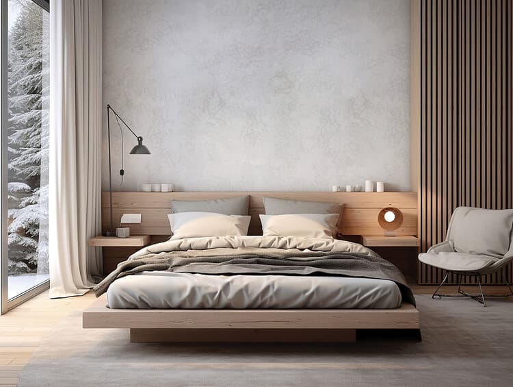 Wall with the Snow Dust effect, a white finish with a fine texture