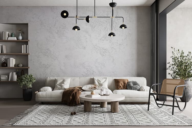 Wall detail with the Kalahari effect in the Lapis shade