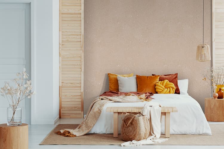 Wall with a Terra Antica effect, a mineral texture in warm tones
