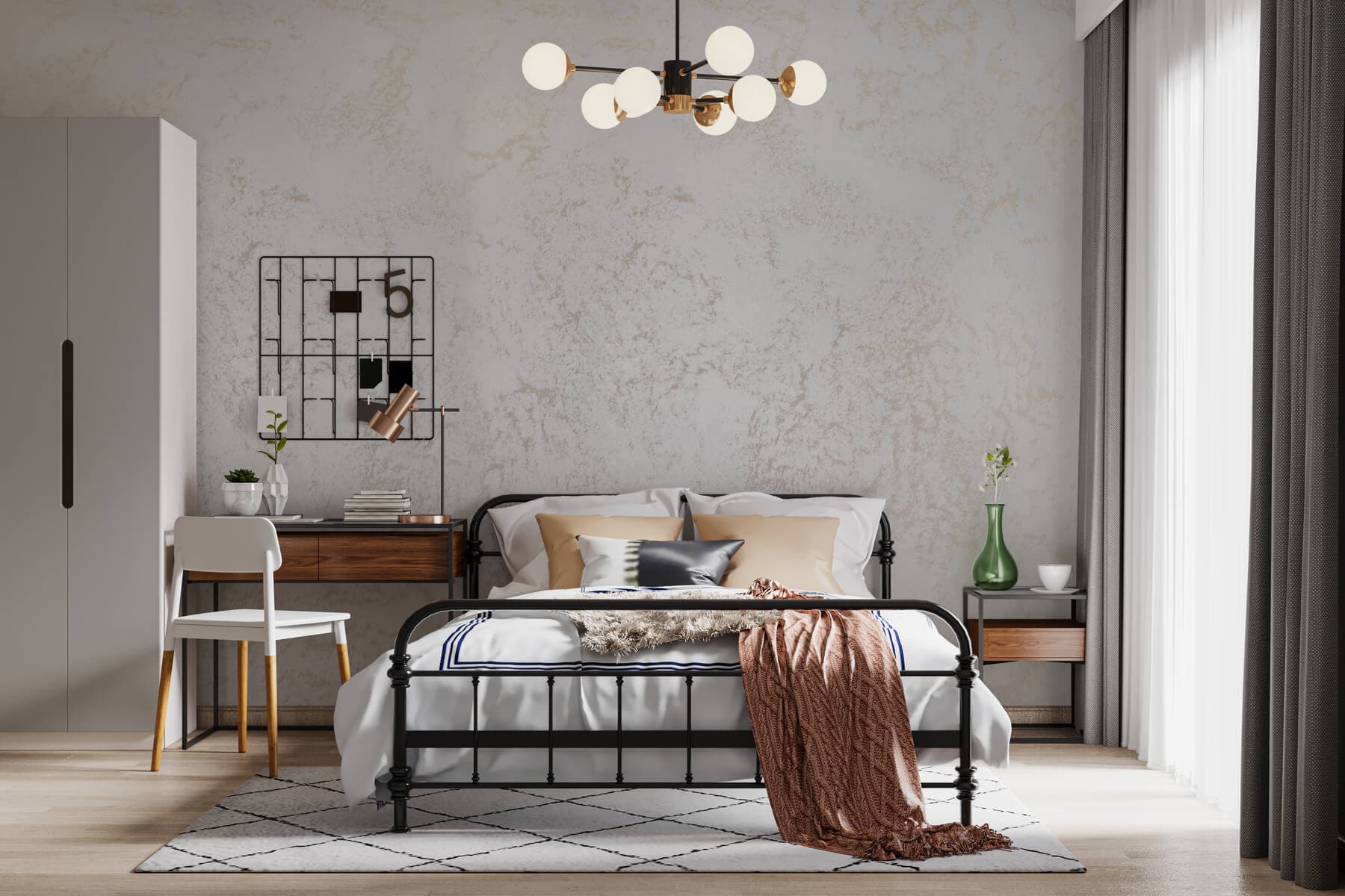 Perete decorat cu efectul Kalahari de la Fox Dekorator